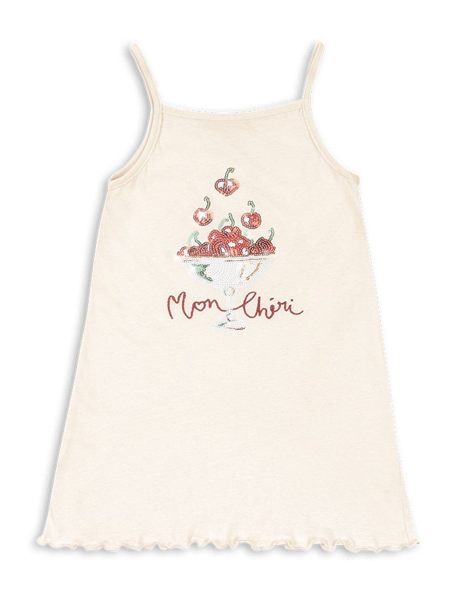 Konges Sløjd Cream Famo Mon Cherry Print Strap Dress image 1
