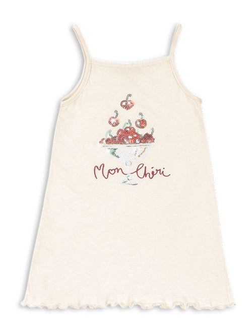 Konges Sløjd Cream Famo Mon Cherry Print Strap Dress image 1