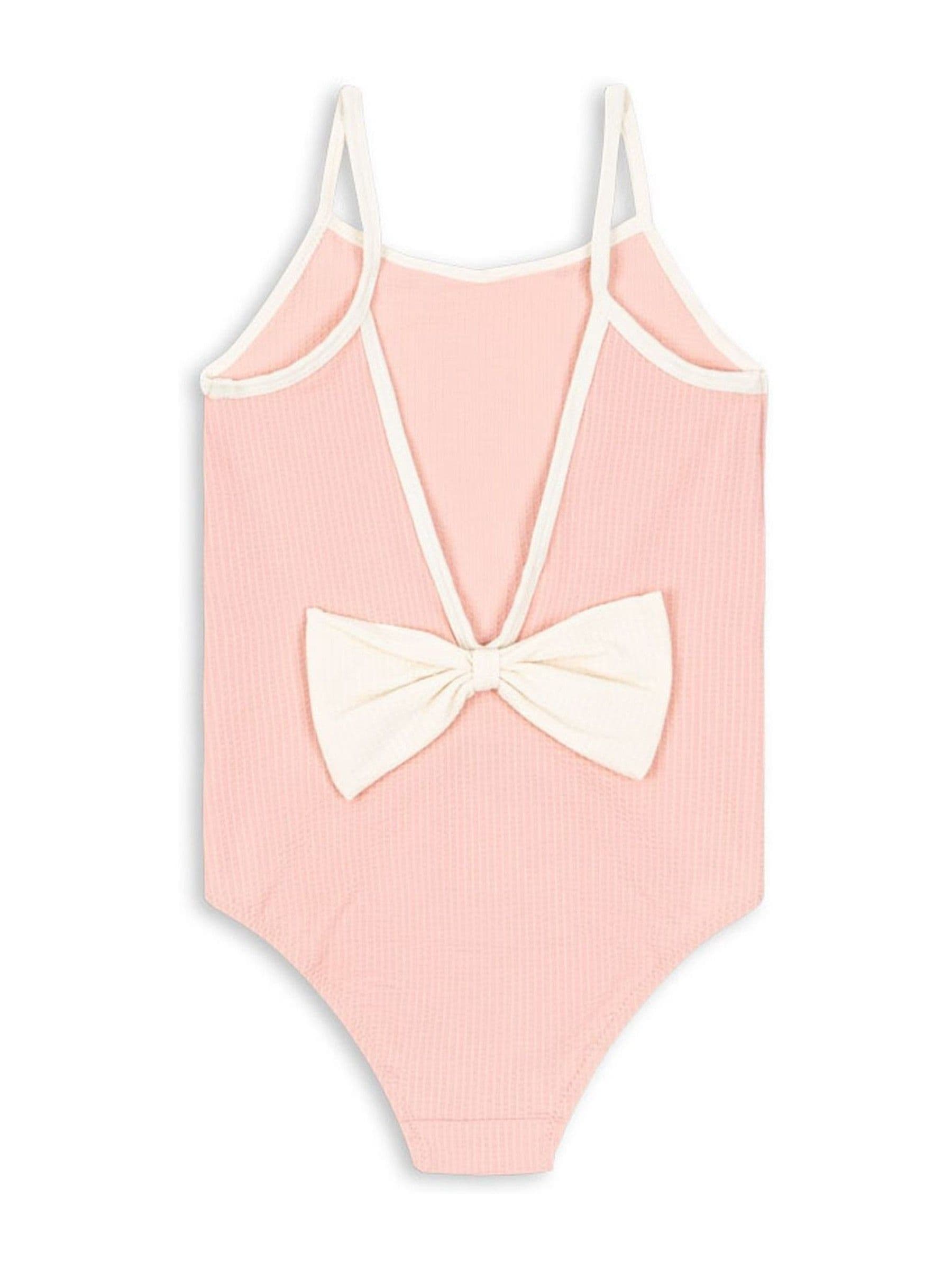 Konges Sløjd Pink Bowie Low Back Swimsuit With Bow Detail image 2