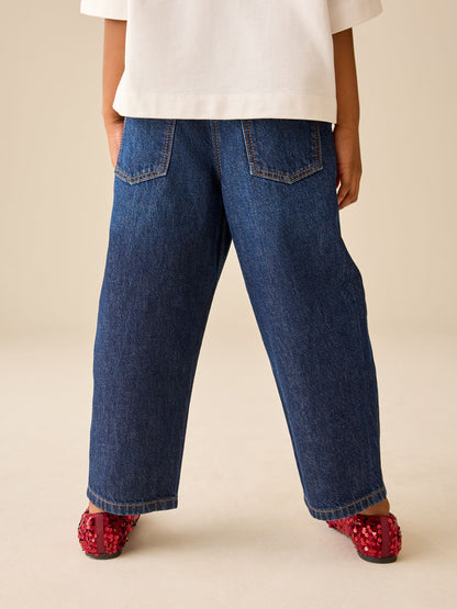 Dark Wash Diamante Cherries Barrel Jeans (3-16yrs) - image 1