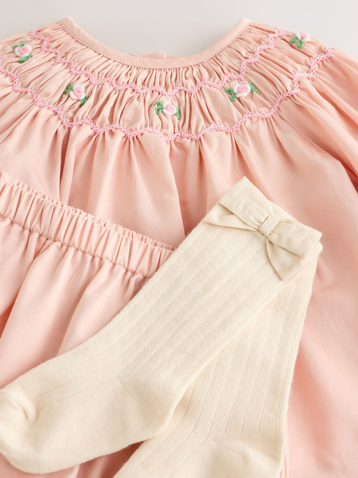 Dsiney Kidz - Pink Smock Woven Top, Shorts and Socks Baby Set 2 Piece (0mths-2yrs) image 4