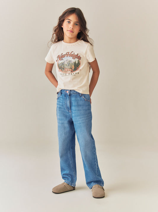 Dsiney Kidz - Mid Wash Stud Pocket Detail Straight Leg Jeans (3-16yrs) image 1