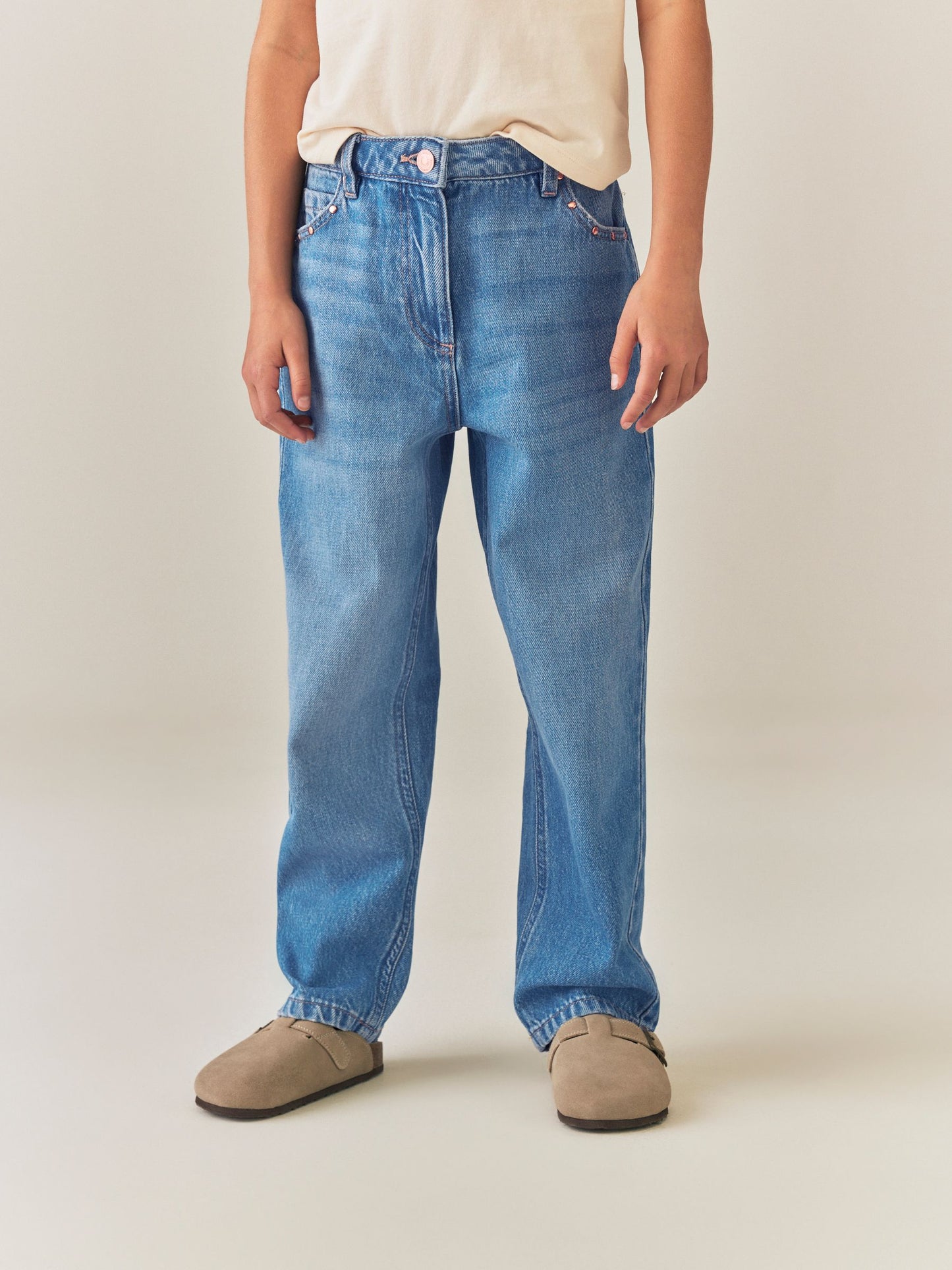 Dsiney Kidz - Mid Wash Stud Pocket Detail Straight Leg Jeans (3-16yrs) image 3
