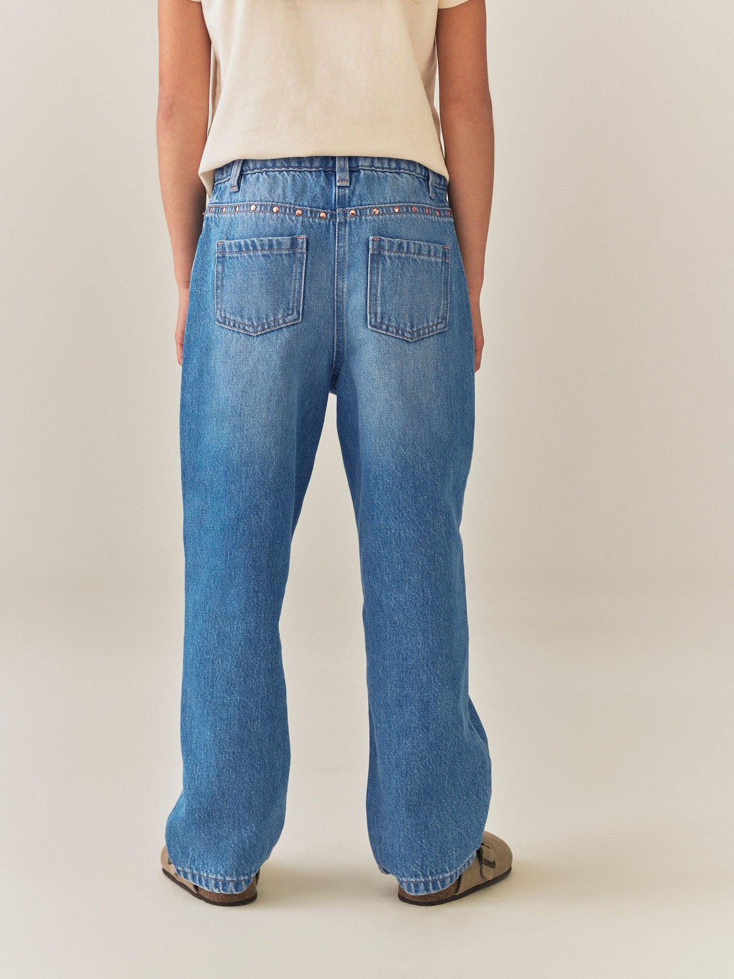 Dsiney Kidz - Mid Wash Stud Pocket Detail Straight Leg Jeans (3-16yrs) image 4