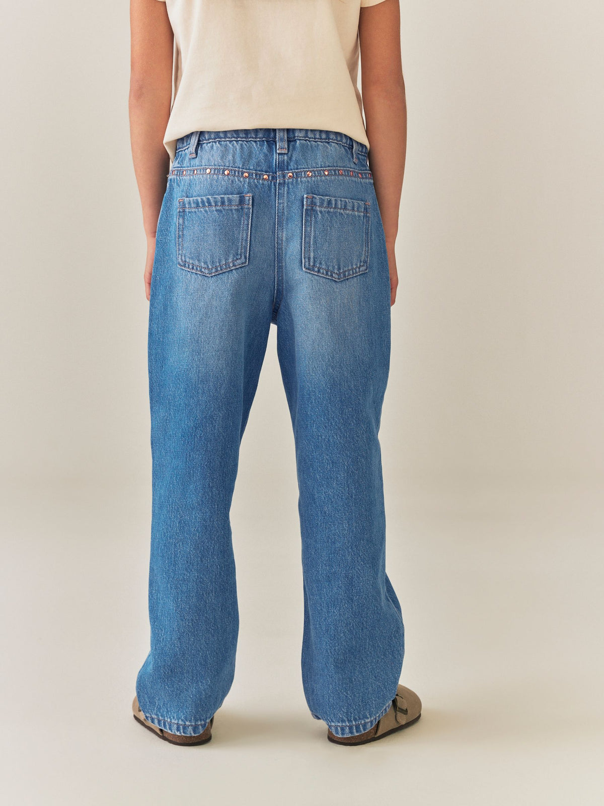 Dsiney Kidz - Mid Wash Stud Pocket Detail Straight Leg Jeans (3-16yrs) image 4
