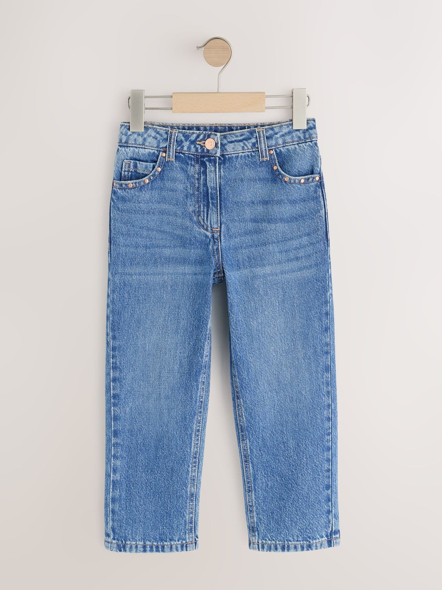 Dsiney Kidz - Mid Wash Stud Pocket Detail Straight Leg Jeans (3-16yrs) image 5