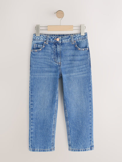 Dsiney Kidz - Mid Wash Stud Pocket Detail Straight Leg Jeans (3-16yrs) image 5