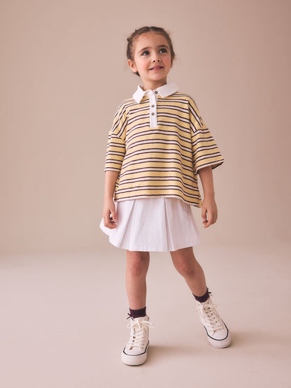 Dsiney Kidz - Yellow Stripe Short Sleeve Rugby Top (3-16yrs) image 1