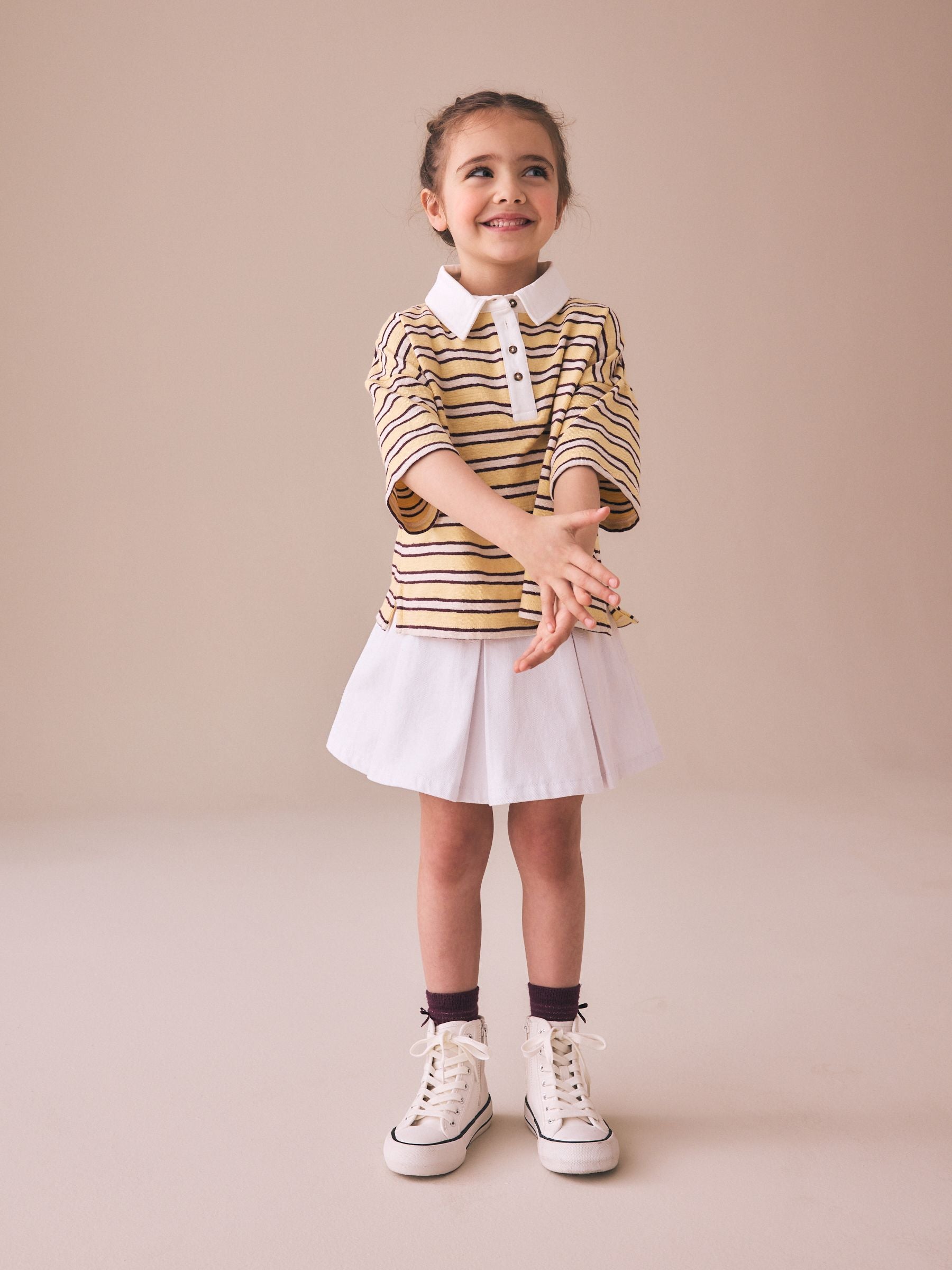 Dsiney Kidz - Yellow Stripe Short Sleeve Rugby Top (3-16yrs) image 2