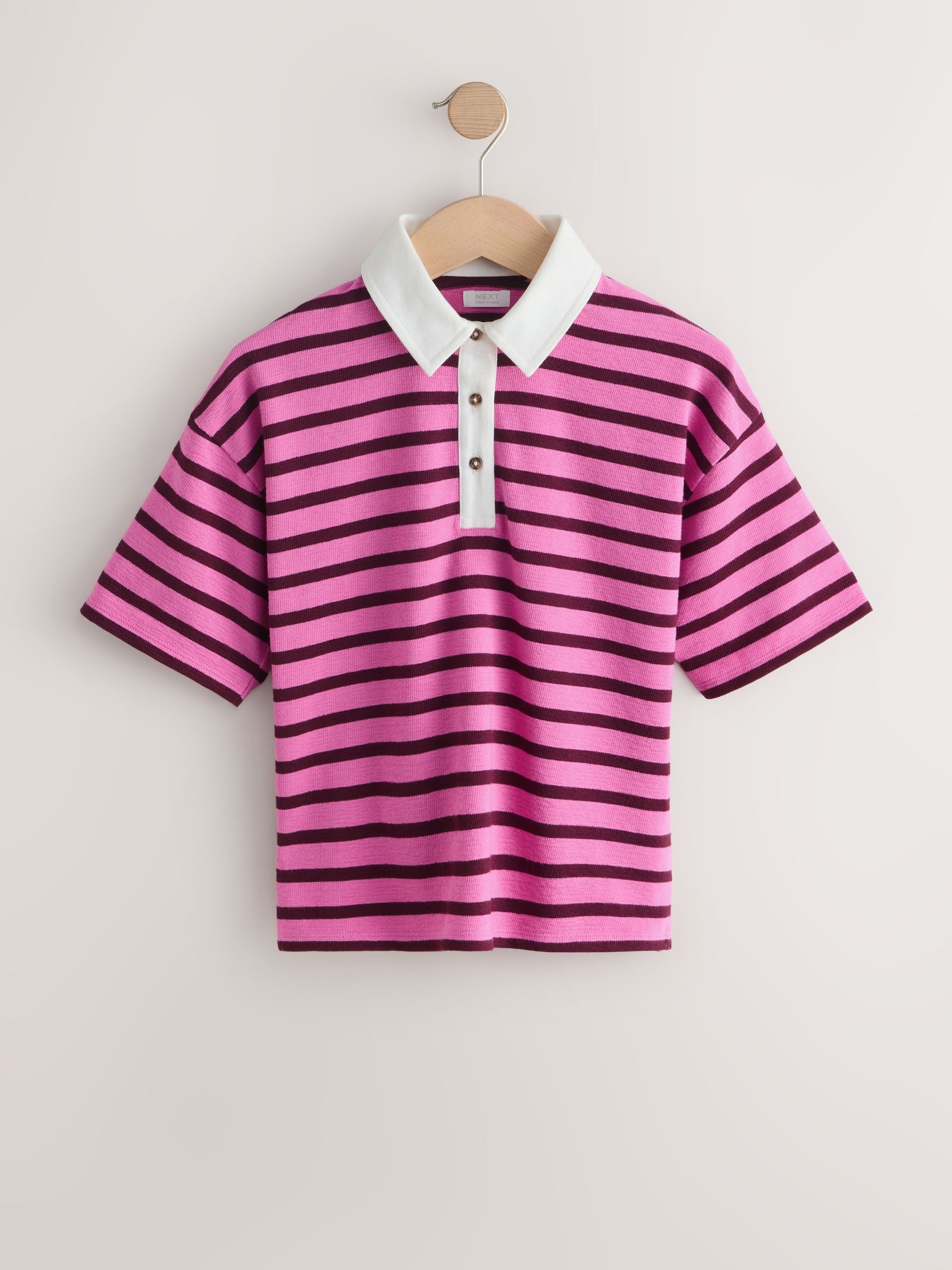 Dsiney Kidz - Pink Stripe Short Sleeve Rugby Top (3-16yrs) image 5