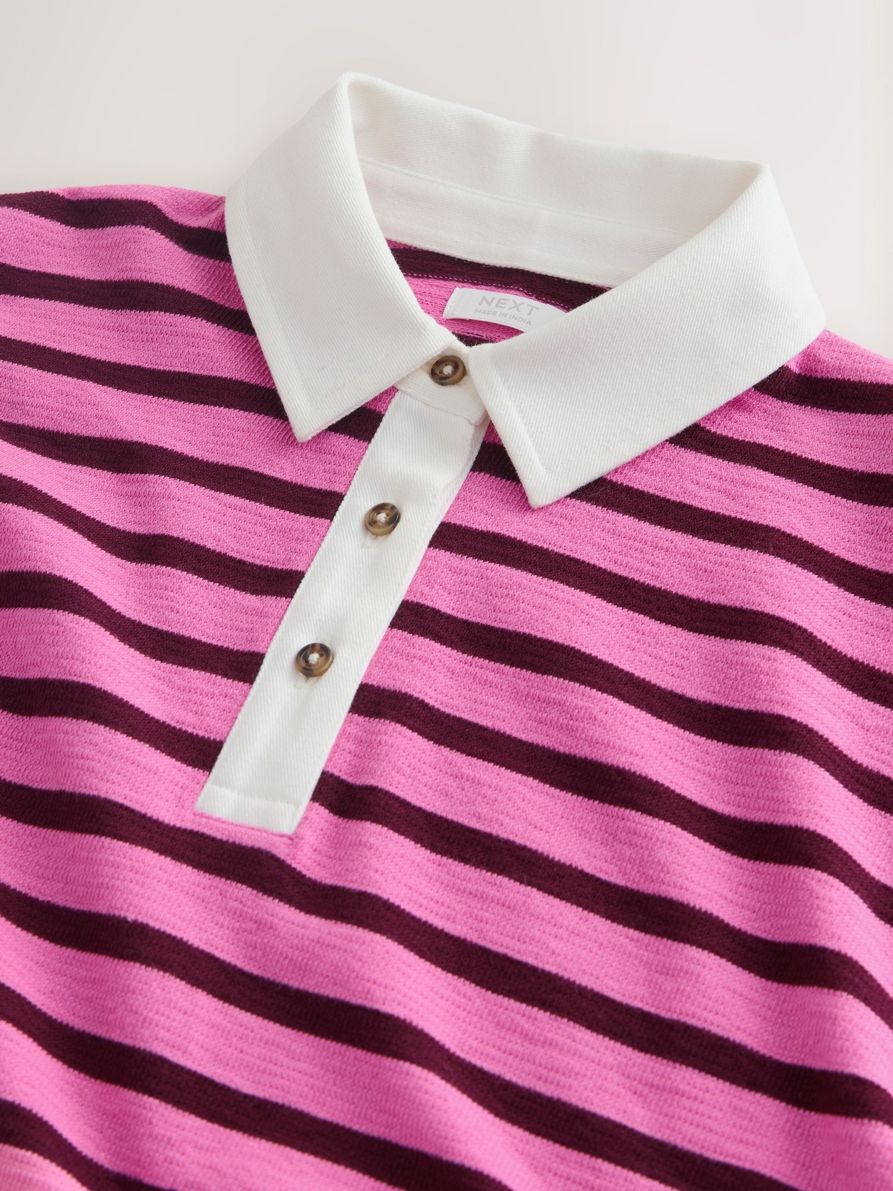 Dsiney Kidz - Pink Stripe Short Sleeve Rugby Top (3-16yrs) image 7