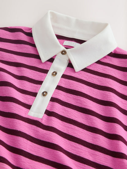 Dsiney Kidz - Pink Stripe Short Sleeve Rugby Top (3-16yrs) image 7
