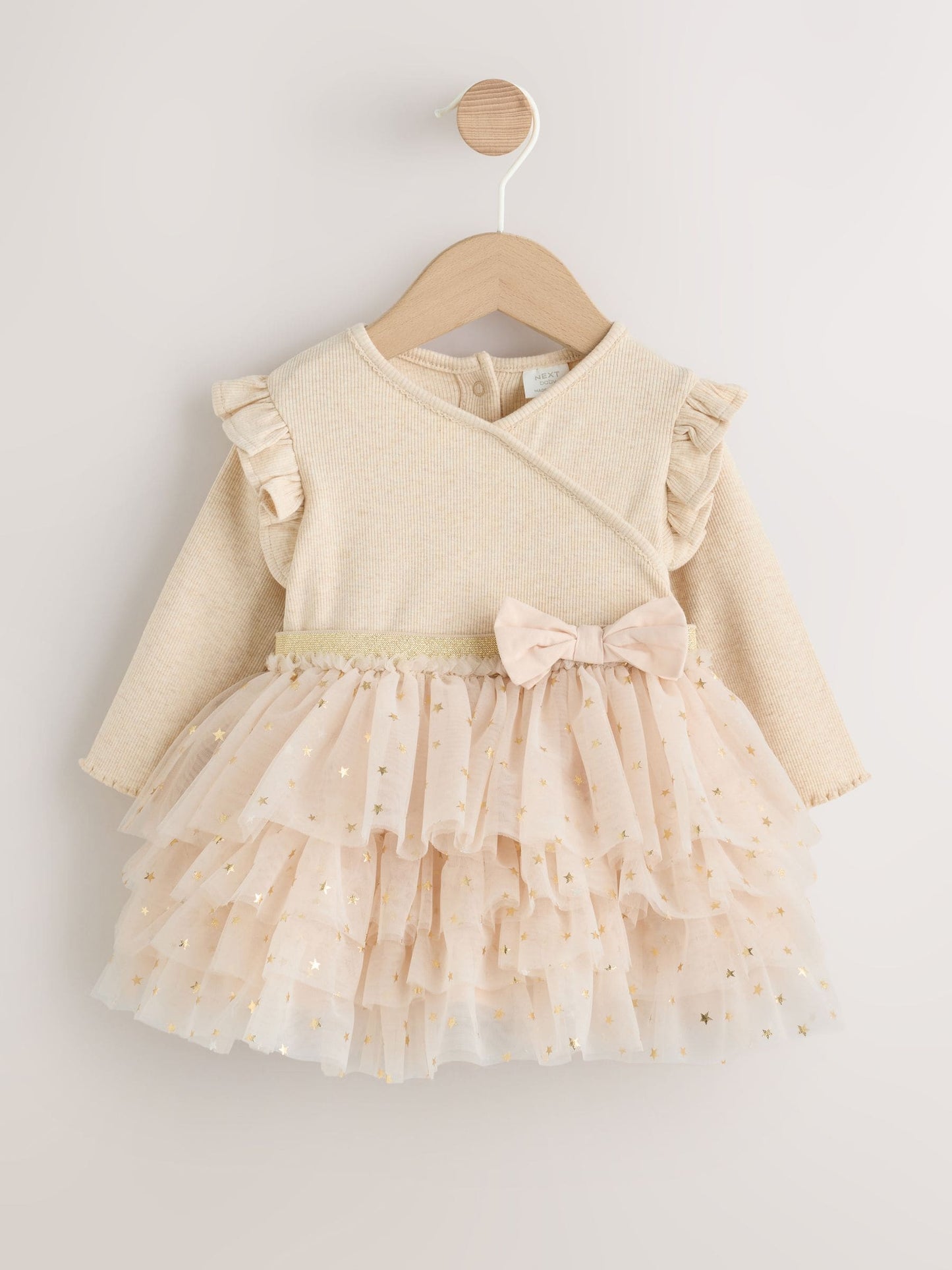 Ecru Star Baby Long Sleeve Tutu Dress (0mths-2yrs) image 1