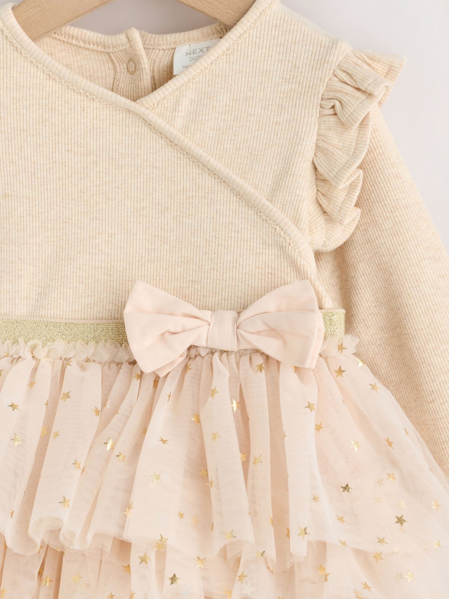 Ecru Star Baby Long Sleeve Tutu Dress (0mths-2yrs) image 3