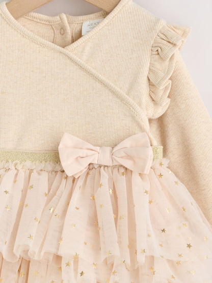 Ecru Star Baby Long Sleeve Tutu Dress (0mths-2yrs) image 3