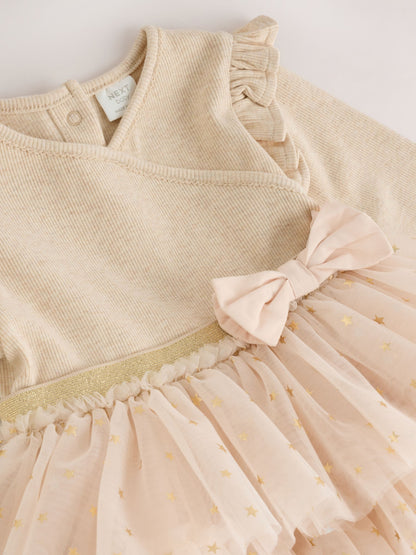 Ecru Star Baby Long Sleeve Tutu Dress (0mths-2yrs) image 4