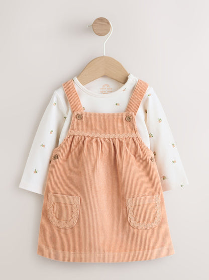 Rust Brown Cord Baby Bodysuit And Pinafore Set 2 Piece (0mths-2yrs) image 1