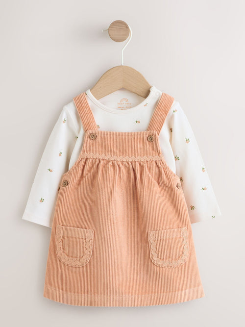 Dsiney Kidz - Rust Brown Cord Baby Bodysuit And Pinafore Set 2 Piece (0mths-2yrs) image 1