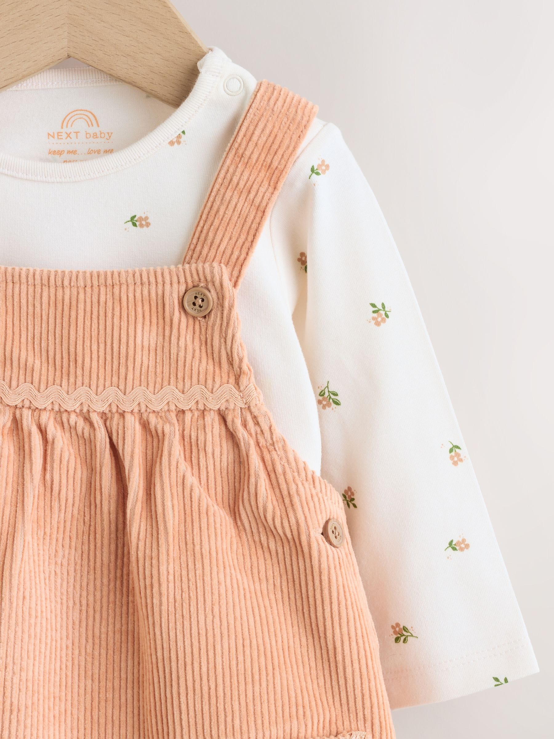 Rust Brown Cord Baby Bodysuit And Pinafore Set 2 Piece (0mths-2yrs) image 4