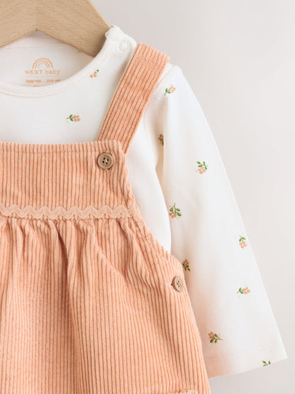 Rust Brown Cord Baby Bodysuit And Pinafore Set 2 Piece (0mths-2yrs) image 4