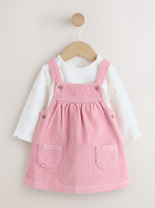 Dsiney Kidz - Pink Cord Baby Bodysuit And Pinafore Set 2 Piece (0mths-2yrs) image 1