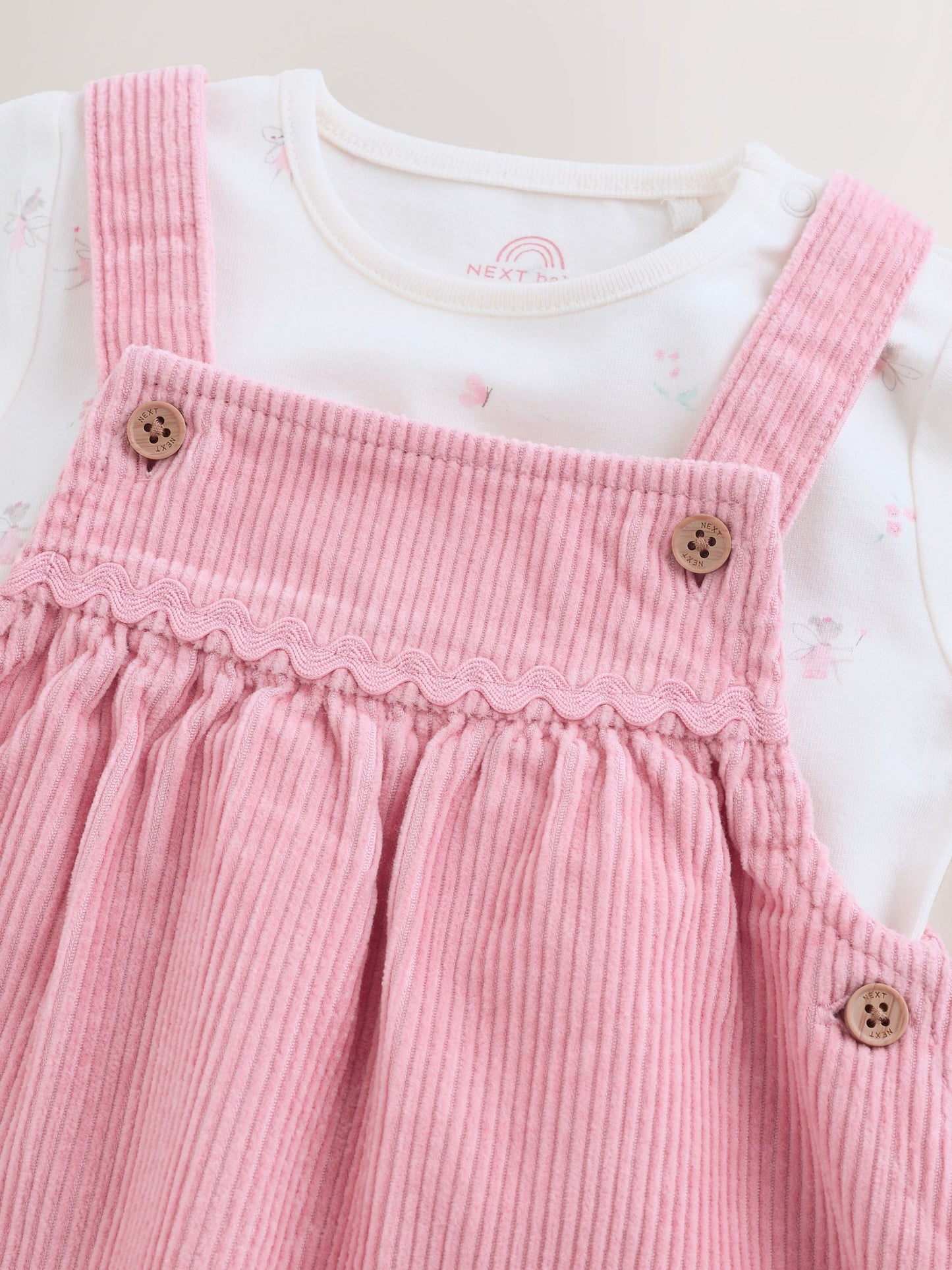 Pink Cord Baby Bodysuit And Pinafore Set 2 Piece (0mths-2yrs) image 5