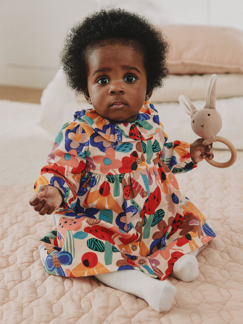 Dsiney Kidz - Multi Bright Print Cord Baby Dress And Tights 2 Piece Set (0mths-2yrs) image 1