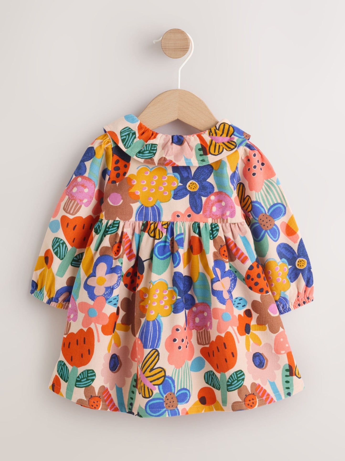Multi Bright Print Cord Baby Dress And Tights 2 Piece Set (0mths-2yrs) image 6