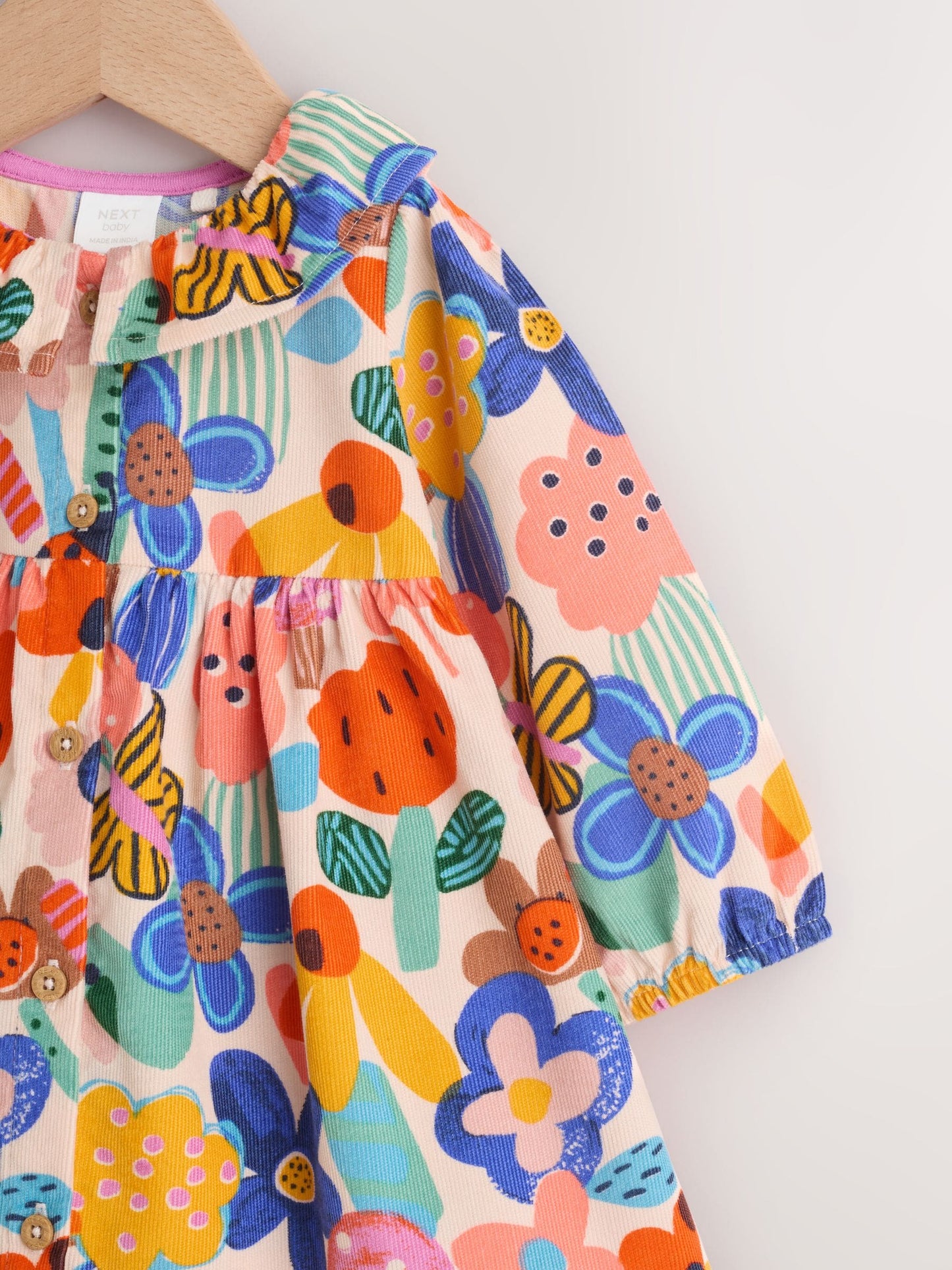 Multi Bright Print Cord Baby Dress And Tights 2 Piece Set (0mths-2yrs) image 7