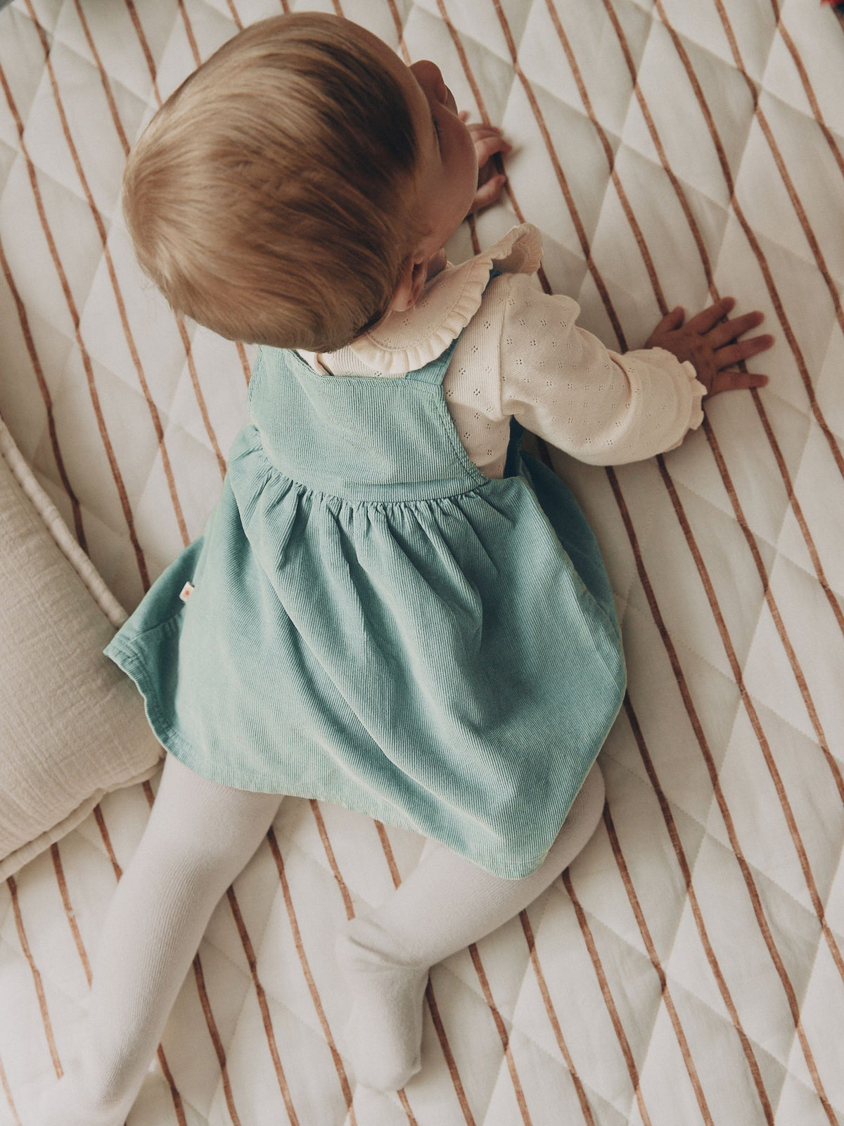 Dsiney Kidz - Teal Blue Baby Pinafore Bodysuit And Tights 3 Piece Set (0mths-2yrs) image 3