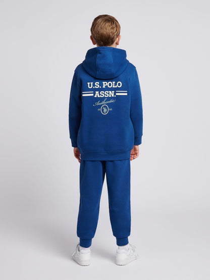Dsiney Kidz - U.S. Polo Assn Blue Script Graphic Hoodie & Joggers Set image 2