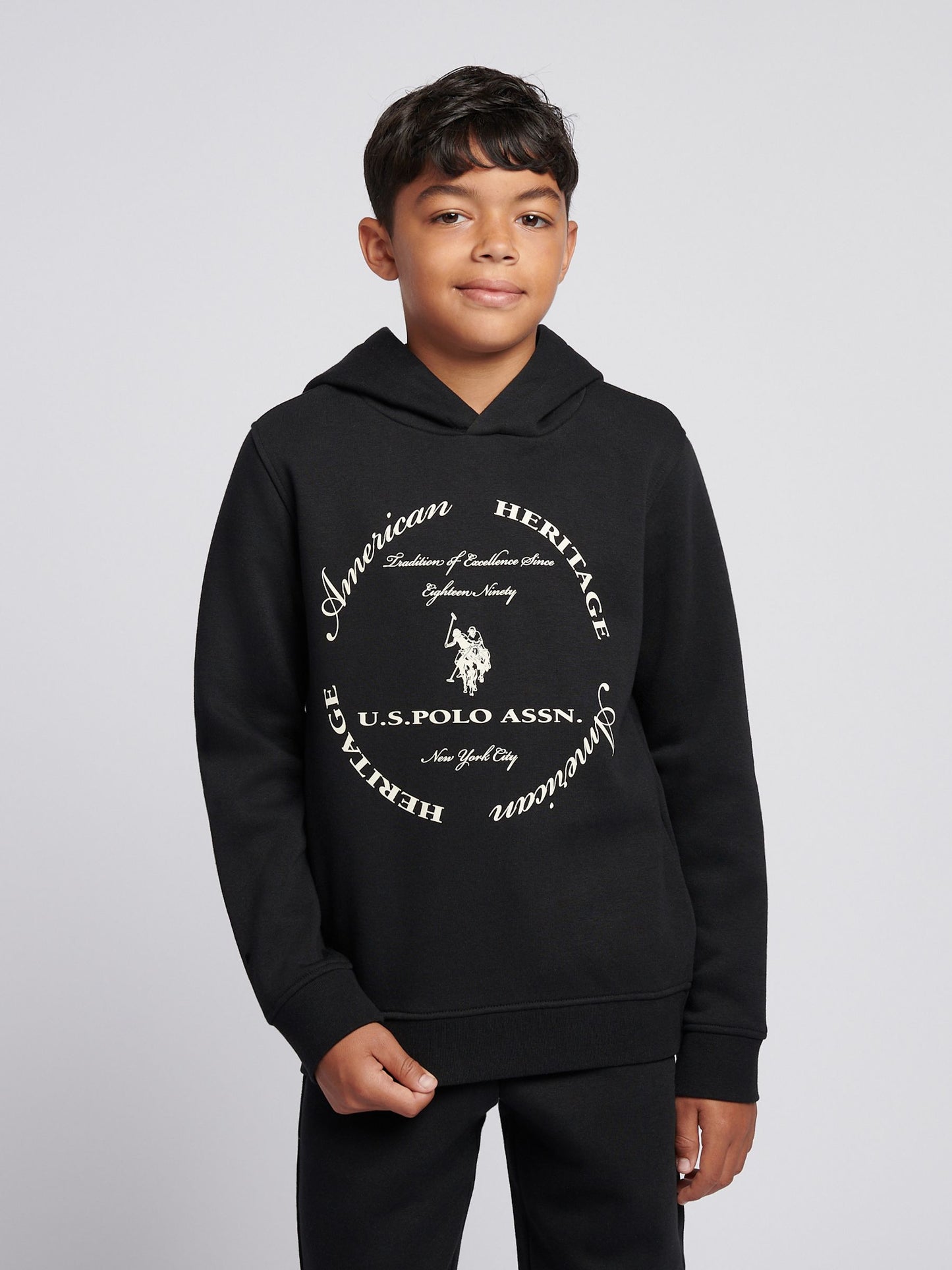 Dsiney Kidz - U.S. Polo Assn Black Circle Graphic Hoodie & Joggers Set image 3