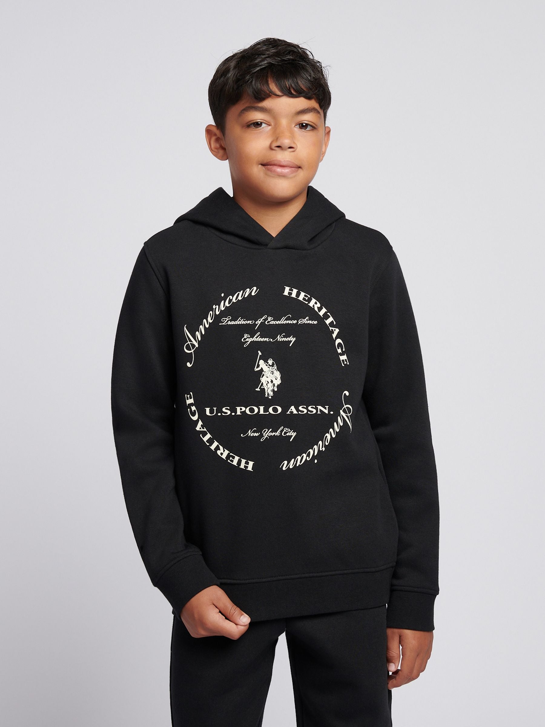 Dsiney Kidz - U.S. Polo Assn Black Circle Graphic Hoodie & Joggers Set image 3
