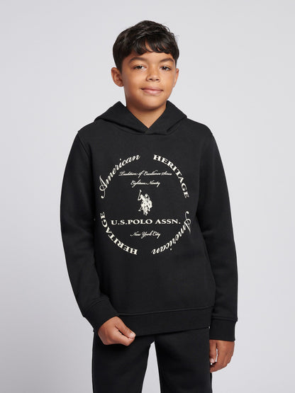 Dsiney Kidz - U.S. Polo Assn Black Circle Graphic Hoodie & Joggers Set image 3