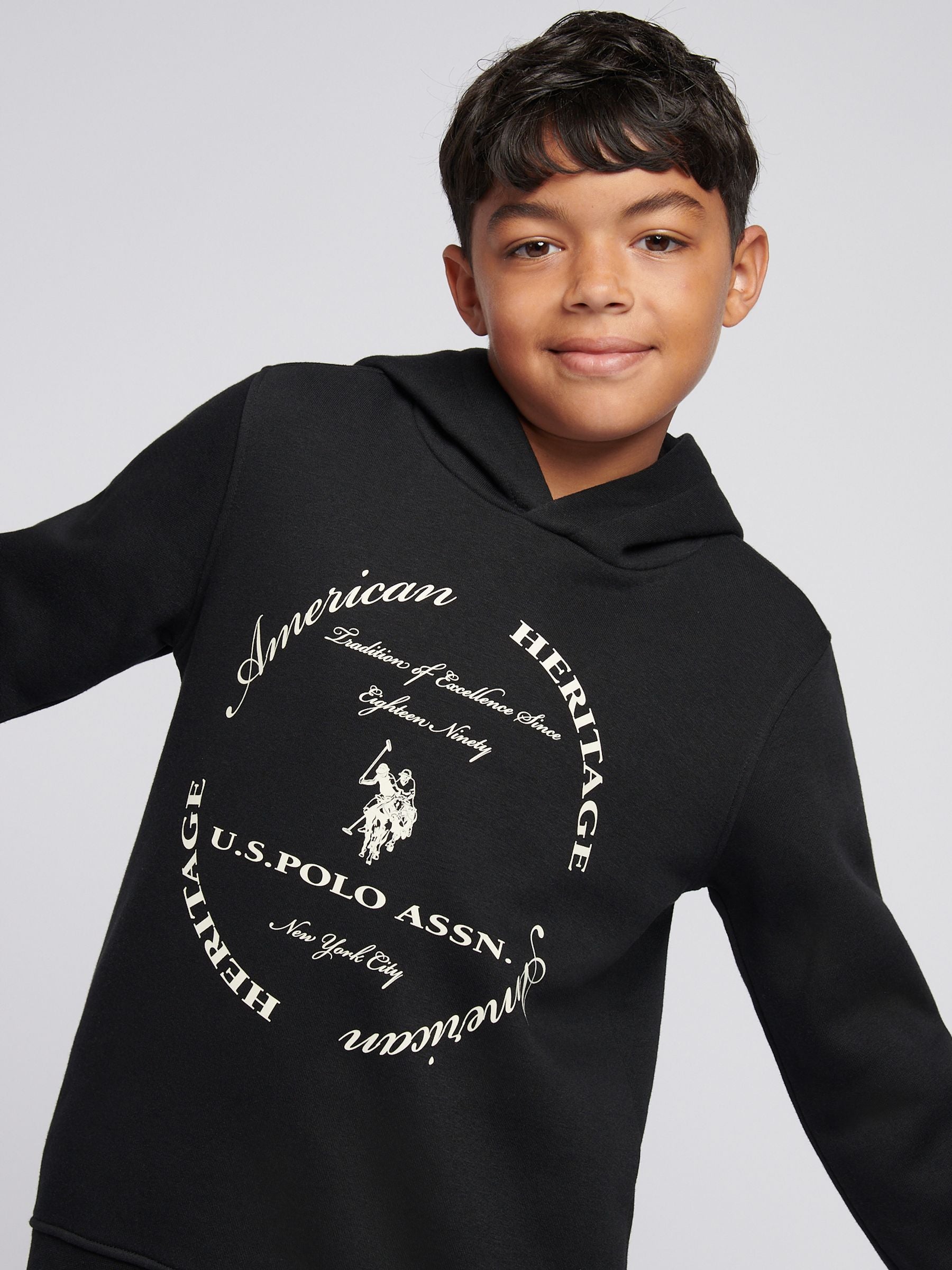 Dsiney Kidz - U.S. Polo Assn Black Circle Graphic Hoodie & Joggers Set image 4