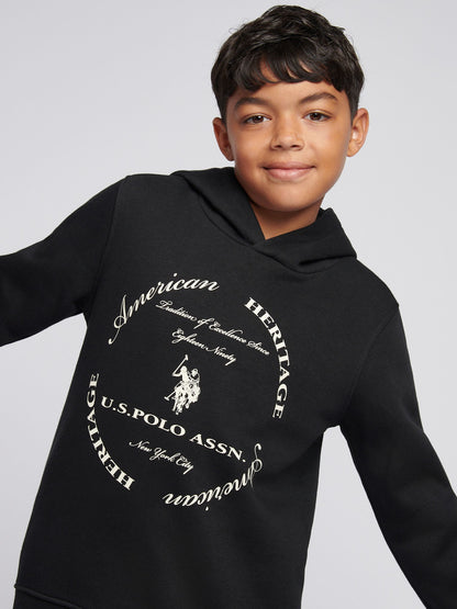Dsiney Kidz - U.S. Polo Assn Black Circle Graphic Hoodie & Joggers Set image 4