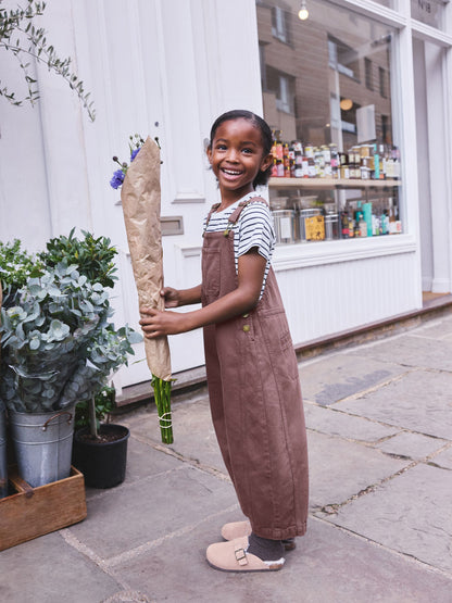 Dsiney Kidz - Chocolate Brown Denim Dungarees (3-16yrs) image 1