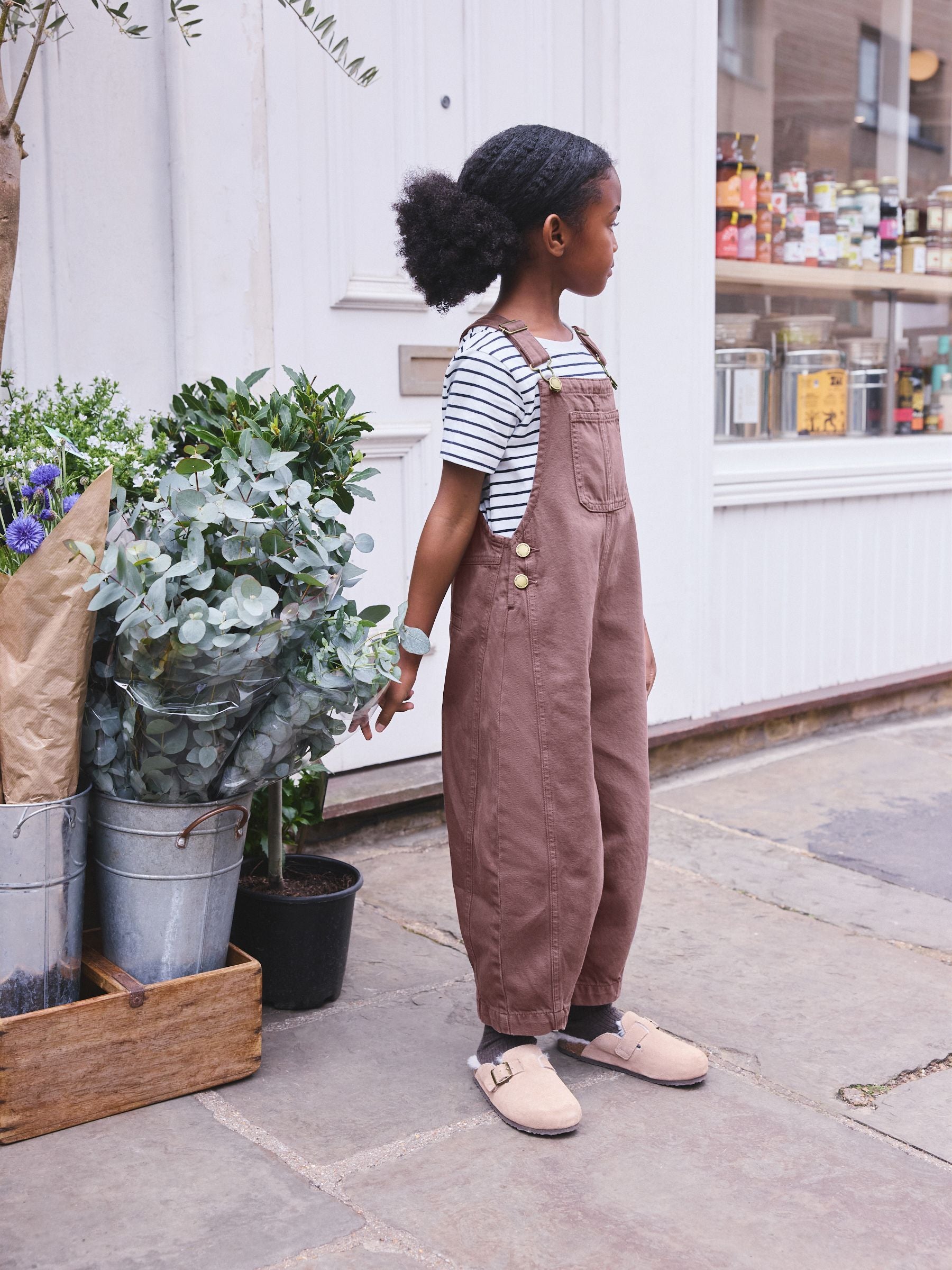 Dsiney Kidz - Chocolate Brown Denim Dungarees (3-16yrs) image 2