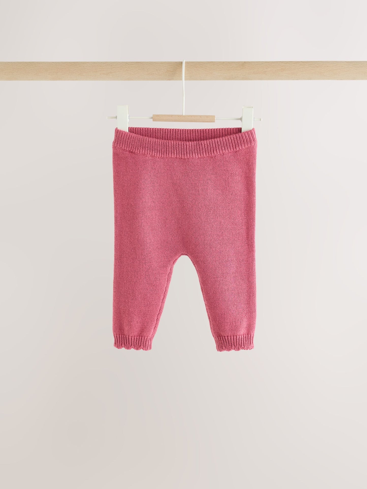 Pink Frill Knitted Bow Baby Cardigan & Leggings Set 2 Piece (0mths-2yrs) image 3