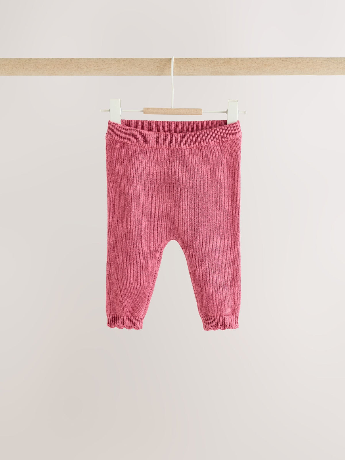Pink Frill Knitted Bow Baby Cardigan & Leggings Set 2 Piece (0mths-2yrs) image 3