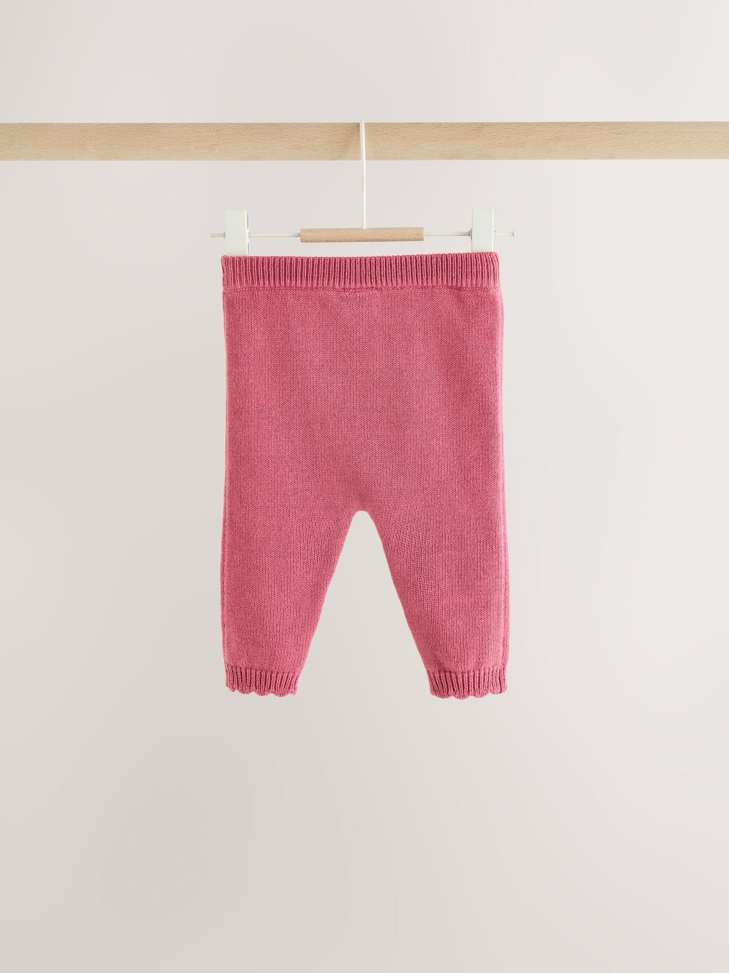 Pink Frill Knitted Bow Baby Cardigan & Leggings Set 2 Piece (0mths-2yrs) image 6