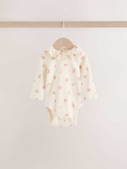 White Floral Bodysuit, Legging with Pink Knitted Cardigan Baby 3 Piece Set (0mths-2yrs) image 8