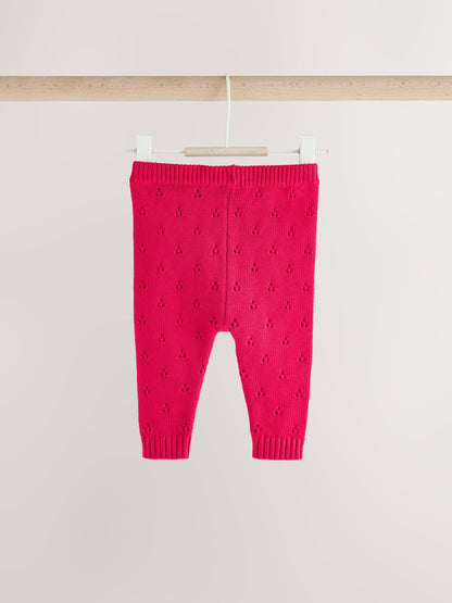 Red Stripe Knitted Bow Cardigan and Leggings Baby 2 Piece Set (0mths-2yrs) - image 12