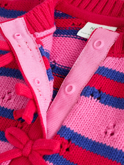 Red Stripe Knitted Bow Cardigan and Leggings Baby 2 Piece Set (0mths-2yrs) - image 13