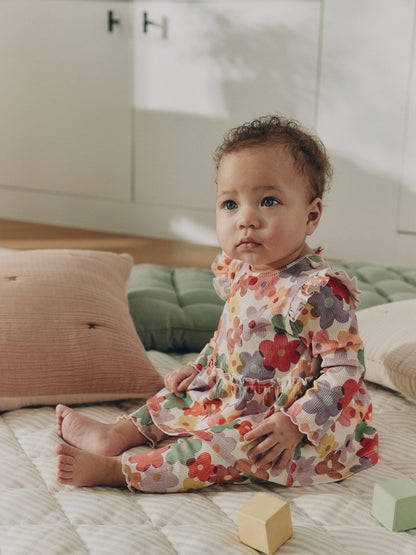 Dsiney Kidz - White Floral Peplum Top and Leggings Baby Set (0mths-2yrs) image 1