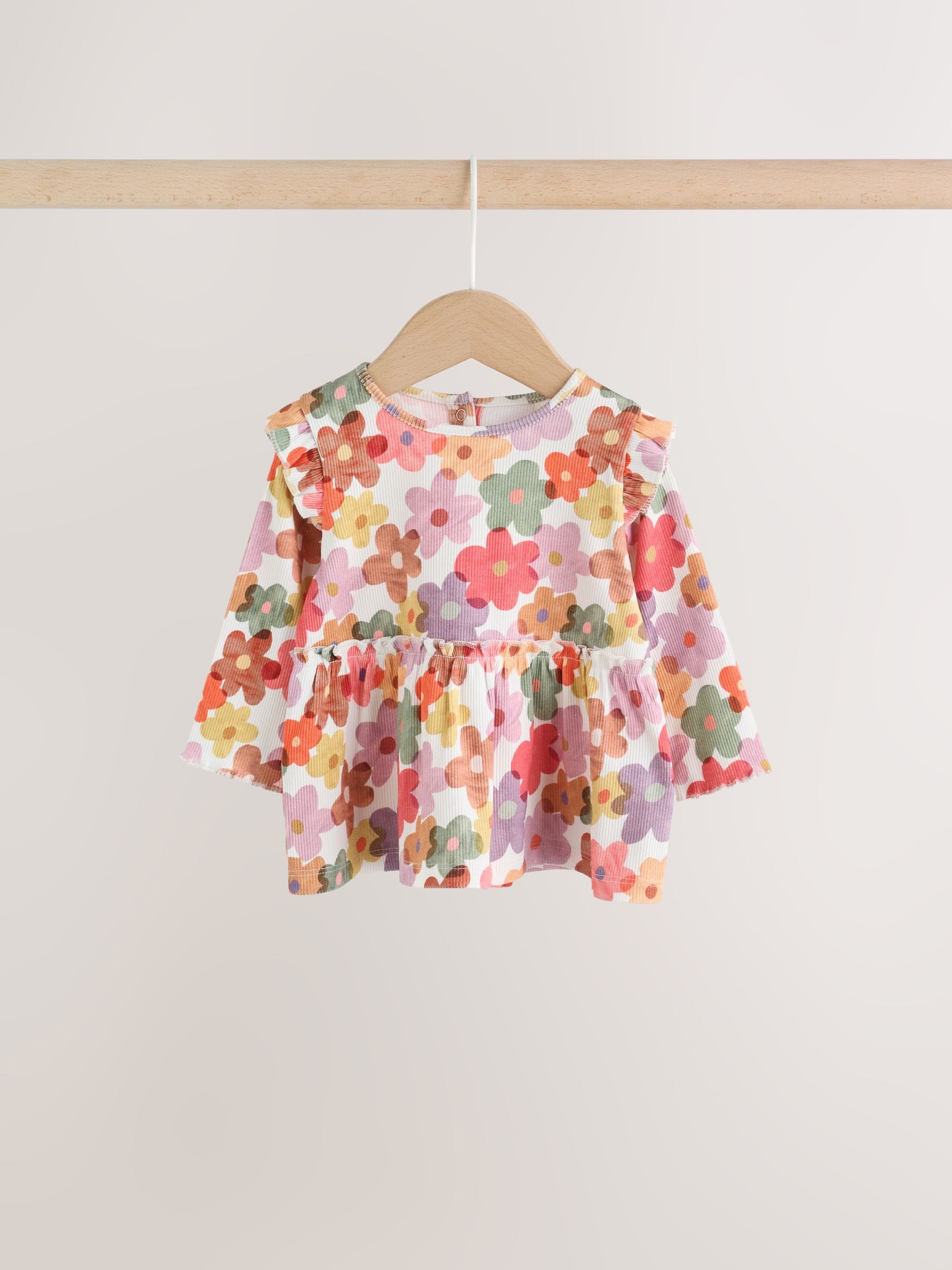 Dsiney Kidz - White Floral Peplum Top and Leggings Baby Set (0mths-2yrs) image 7