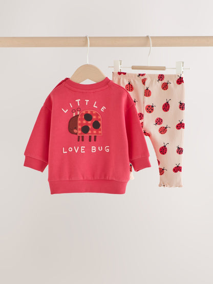 Red Ladybird Sweat Top and Leggings Set (0mths-2yrs) - image 4