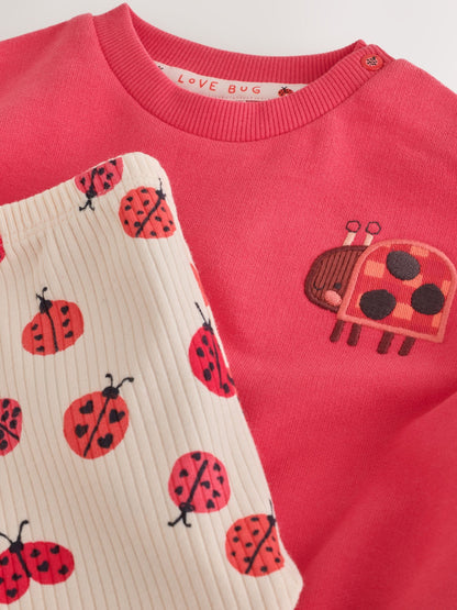 Red Ladybird Sweat Top and Leggings Set (0mths-2yrs) - image 7