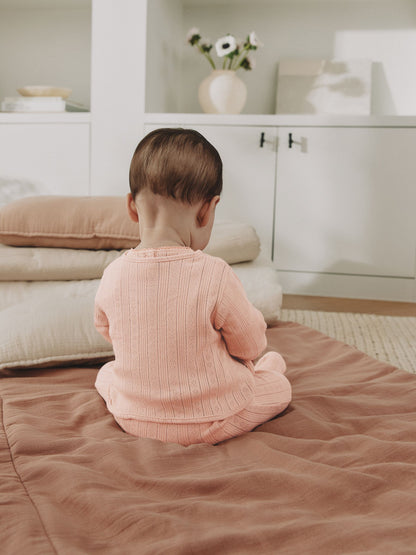 Pink Pointelle Bodysuit Leggings And Cardigan Baby Set 3 Piece (0-9mths) image 3