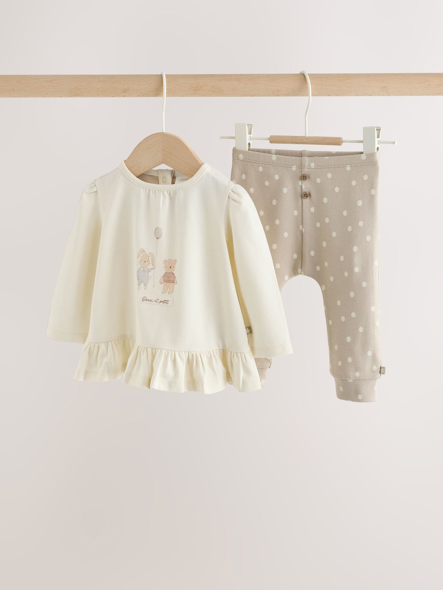 Ecru Bunny Baby Top And Legging 2 Piece Set (0mths-2yrs) image 1